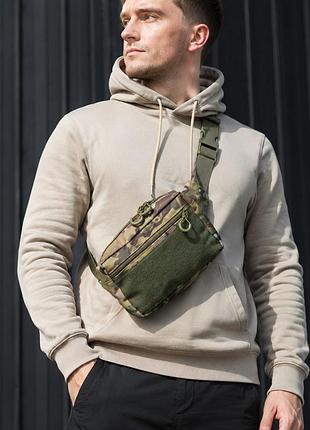Тактическая сумка-бананка multicam для патчей и шевронов cordura, поясная сумка унисекс 25×17×7 см