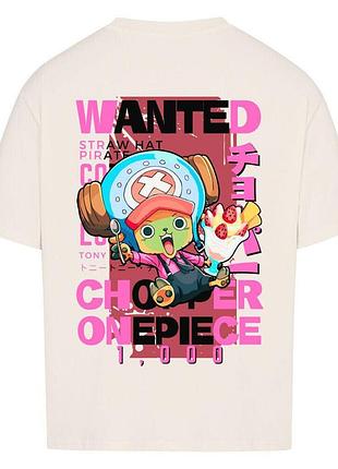Футболка бежевая loys one piece x chopper x wanted