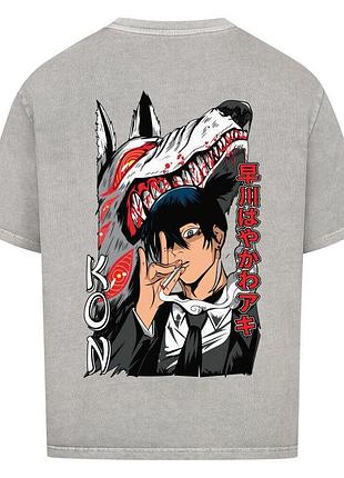 Футболка серая loys chainsaw man x aki