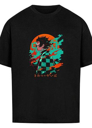 Футболка черная loys demon slayer x tanjiro x sun