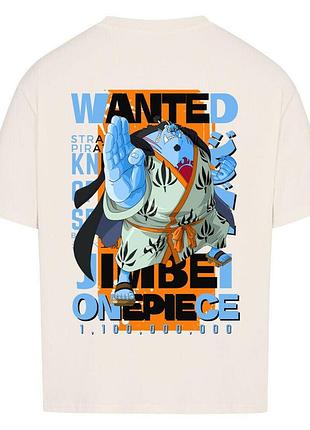 Футболка бежевая loys one piece x jimbei x wanted
