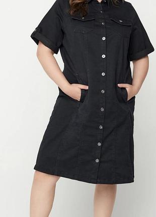 Роскошное джинсовое с карманами платье 👗 рубашка большого размера