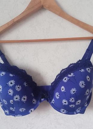 Бюстгальтер на косточках синий. 70/c
