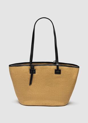 Сумка solara bag raffia/black