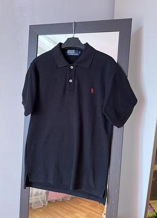 Чоловіча чорна поло-футболка polo ralph lauren оригінал | s–m
