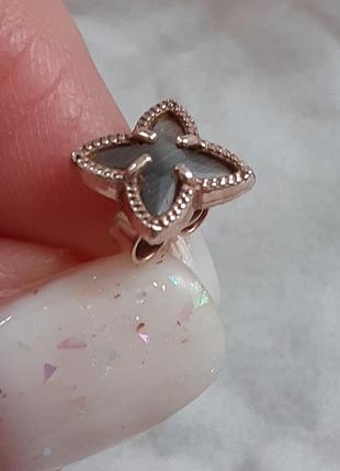 Серебряные серьги гвоздики с позолотой италия