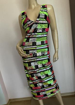 Бомбезна яскрава сукня в паетки / m/ brend fashion moda