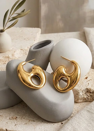 Сережки трендовий фасон stainless steel нержавіюча сталь