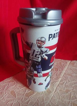 Дорожная термокружка new england patriots  с крышкой,  сша