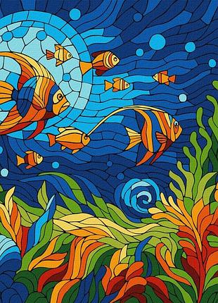 Картина по номерам "витраж. морской мир" ©art_selena_ua kho5171, 30x30 см