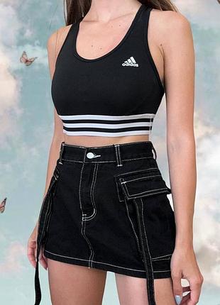 Спортивный короткий оригинальный топ adidas