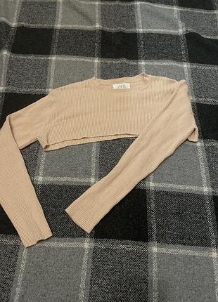 Укорочений светр в рубчик zara в ідеальному стані