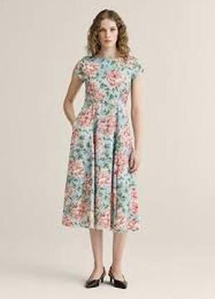 Сукня з романтичним квітковим принтом у пастельно-бірюзових тонах вiд h&m