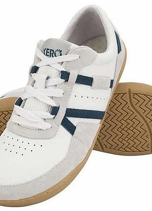Мінімалістичні анатомічні чоловічі кросівки (барефути) xero shoes kelso у білому кольорі з контрастними синьо-зеленими (teal) смужками.розмір:43,5.