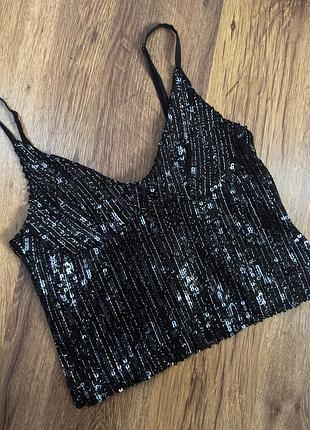 Топ у паєтки zara