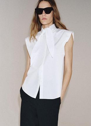 Сорочка zara безрукавка біла на л розмір