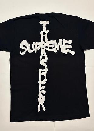 Футболка supreme 24aw thrasher cross tee slasher in black