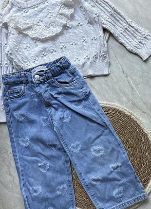 Збірний комплект светр та штани прямого крою zara на дівчинку 3-4 роки