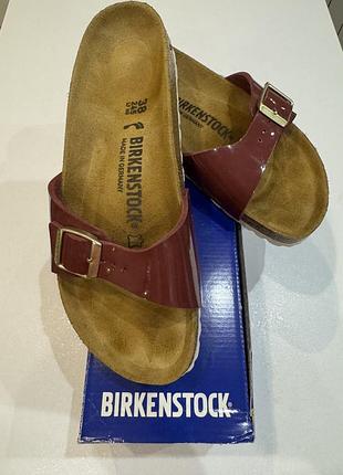 Шльопанці birkenstock madrid bs patent bordeaux 38 р. (24,5 см, uk 5, us l 7,0 m 5,0)