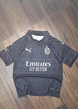 Черная футбольная футболка ac milan x pleasures