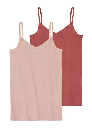 Майка бельевая в рубчик набор 2 шт. для девочки pepperts lycra® 419215/н 134-140 см (8-10 years) розовый