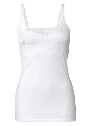 Майка для кормящих мам с вшитым топом для женщины esmara lycra® 499415 l белый