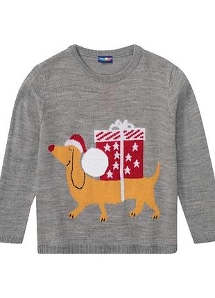 Свитер с рождественским принтом для мальчика lupilu lidl 390650 098-104 см (2-4 years) серый