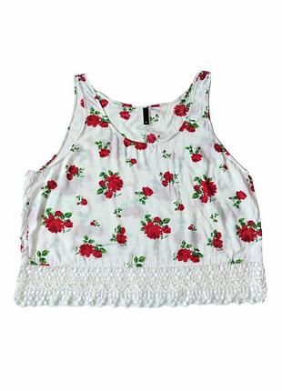 Топ с кружевной вставкой для женщины h&m 0324811 44(l) белый