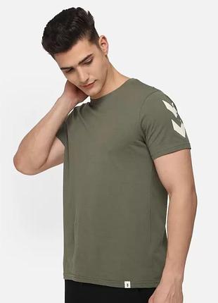 Футболка с логотипом для мужчины hummel 212570 xs хаки