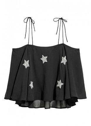 Майка свободного кроя для женщины h&m 0631340-001 xs черный