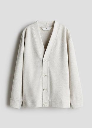 Кардиган рубчастої в'язки для дівчинки h&m livaeco™ 1266434-001 170 см (14-15 years) сірий