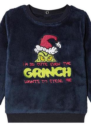 Свитшот плюшевый для мальчика disney grinch 457249 062-68 см (2-6 мес.) темно-синий