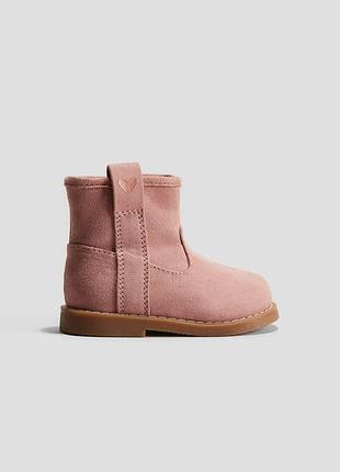 Черевики зі штучної замші для дівчинки h&m 1244218-002 25 рожевий