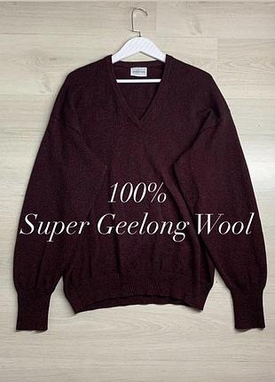 Чоловічий вовняний светр robertson super geelong wool оригінал преміальний в'язаний джемпер luxury smart casual розмір l–xl / ua 50