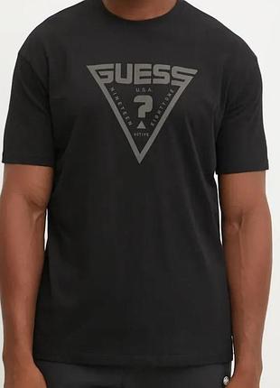 Мужская футболка guess logo унисекс гесс