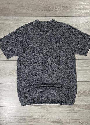 Меланжева сіра спортивна футболка андер армор under armour tech 2.0, l, оригінал