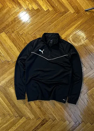 (m) puma drycell черная спортивная кофта 1/4 zip чорна спортивна кофта лонгслив логслів