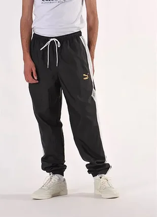 Мужские нейлоновые черные спортивные штаны puma track pants | s размер