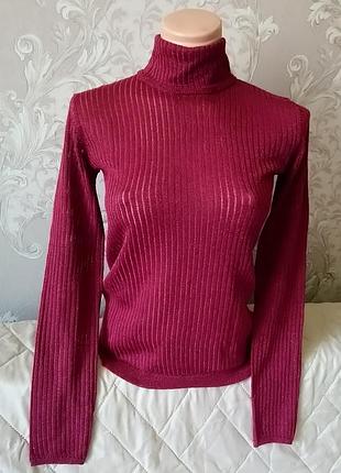 Водолазка, гольф бордовый, la redoute, s/m