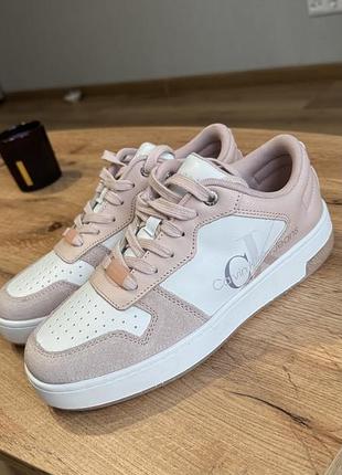 Жіночі шкіряні кросівки calvin klein jeans cupsole laceup basket glitter (оригінал)