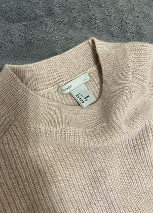 H&m  100% кашеміровий джемпер з коротким рукавом