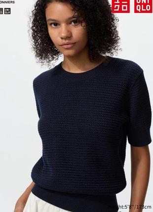 Бавовняний светр з короткими рукавами uniqlo