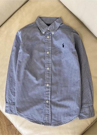 Ralph lauren фірмова сорочка довгий рукав на хлопчика 6 років ріст 116 в принт клітинка стан ідеальний дов 52.5, шир 36.5, рукав 43