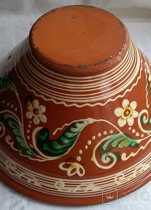 Большая старинная миска макитра косівська кераміка.