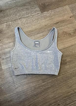 Жіночий оригінальний спортивний топ топік nike nike fit dry р.s сірий