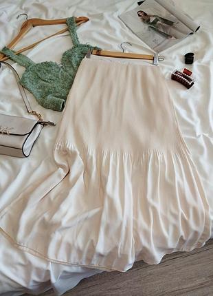 Кремова спідниця плісе міді primark xs - s
