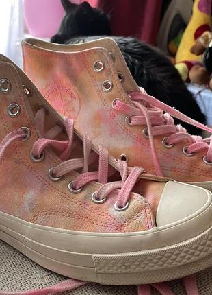 Кеди converse (wmns) chuck 70 hi ‘beach dye - pink