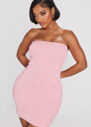 🌿 стильна сукня-бандо в рубчик prettylittlething  ❤️🌺