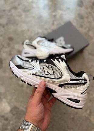 Стильные женские кроссовки new balance 530 white silver black