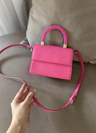 Сумка сумочка клач маленька рожева zara